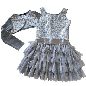 Biscotti Silver Sequin Dress & Bolero Jacket  5  Christmas Holiday